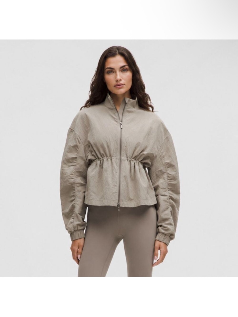 Women's Lightweight Drawstring Waist Jacket - green/khaki XS NWT